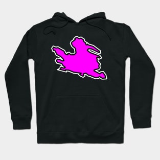 Mayne Island Silhouette in Pink Magenta - Simple Solid Colour - Mayne Island Hoodie